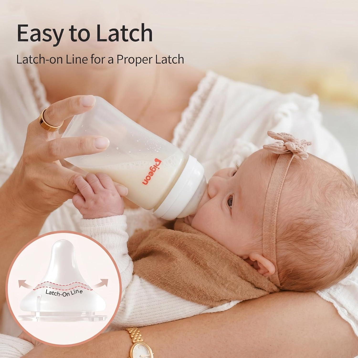 image:imagePigeon PP Nursing Bottle Wide Neck AntiColic Streamlined Body Natural Feel Easy to Clean 5 Oz Pack of 4 Includes 4pcs SS Nipples 0m112Oz 3 packs