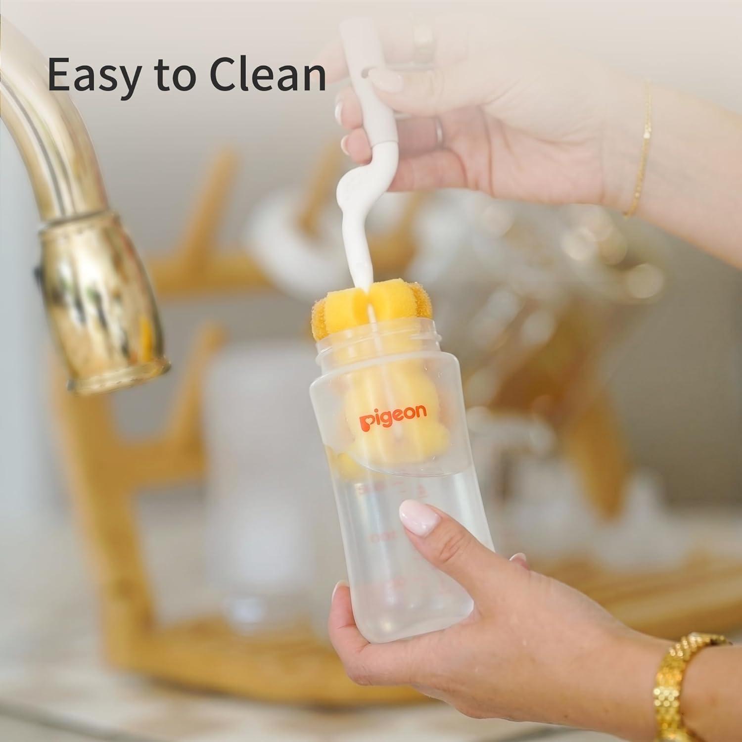 image:imagePigeon PP Nursing Bottle Wide Neck AntiColic Streamlined Body Natural Feel Easy to Clean 5 Oz Pack of 4 Includes 4pcs SS Nipples 0m54Oz 4 packs