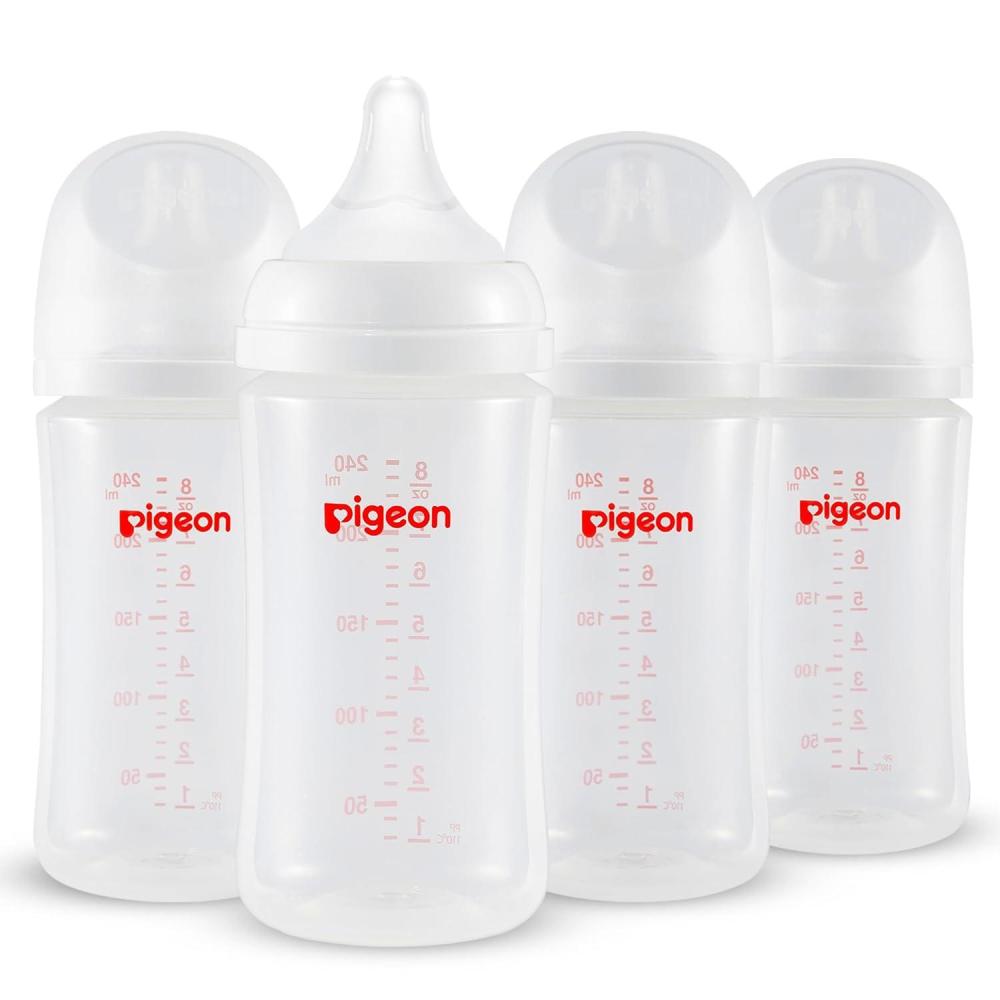 image:imagePigeon PP Nursing Bottle Wide Neck AntiColic Streamlined Body Natural Feel Easy to Clean 112 Oz Pack of 3 Includes 3pcs L Nipples 6m81Oz 4 packs