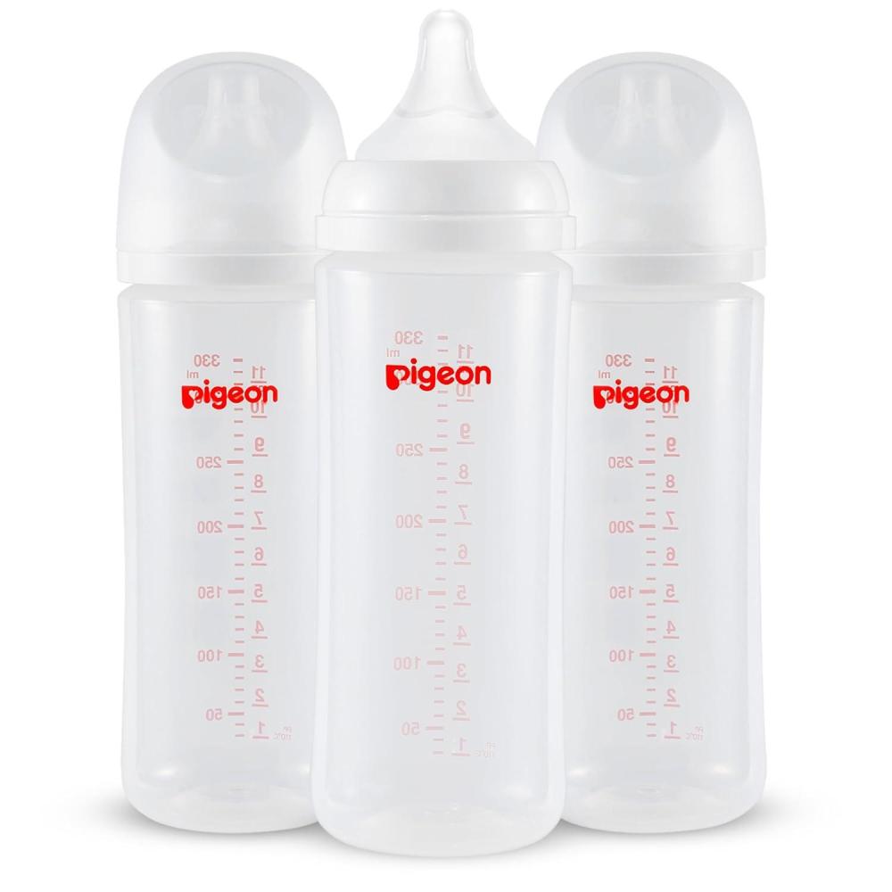 image:imagePigeon PP Nursing Bottle Wide Neck AntiColic Streamlined Body Natural Feel Easy to Clean 5 Oz Pack of 4 Includes 4pcs SS Nipples 0m112Oz 3 packs