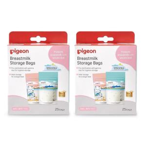 image:imagePigeon Breast Milk Storage Bag Disposable Self Standing Bag 5 Colorful Design 50 Pcs Pack of 2 4 Oz