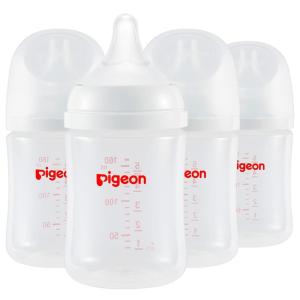 image:imagePigeon PP Nursing Bottle Wide Neck AntiColic Streamlined Body Natural Feel Easy to Clean 5 Oz Pack of 4 Includes 4pcs SS Nipples 0m54Oz  4 packs